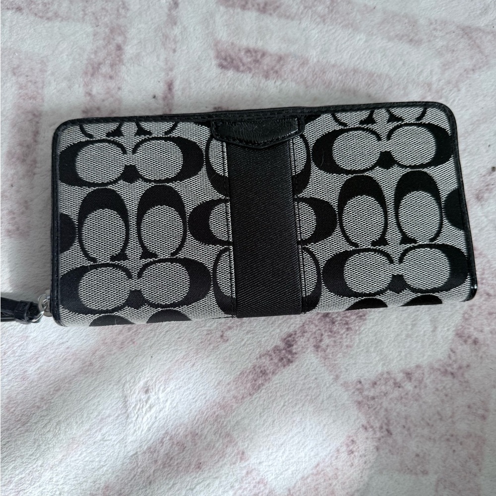 Coach Black and Gray Signature Wallet